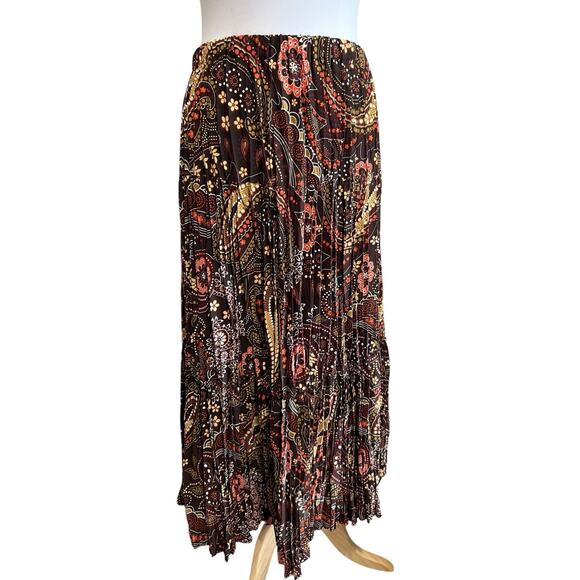 NYC Design Women's M Whimsy Fairy Fall Colors Brown Coral Broomstick Skirt - Picture 1 of 6